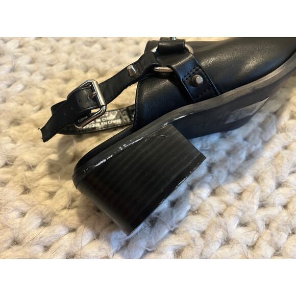 Urban Outfitters Willa Harness Mule Black Leather Studded Sling Women's Size 8M - Picture 8 of 13